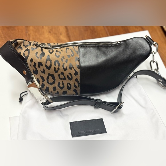 Alexander Wang Lambskin Suede Leopard Attica Belt Bag Black - Picture 6 of 10
